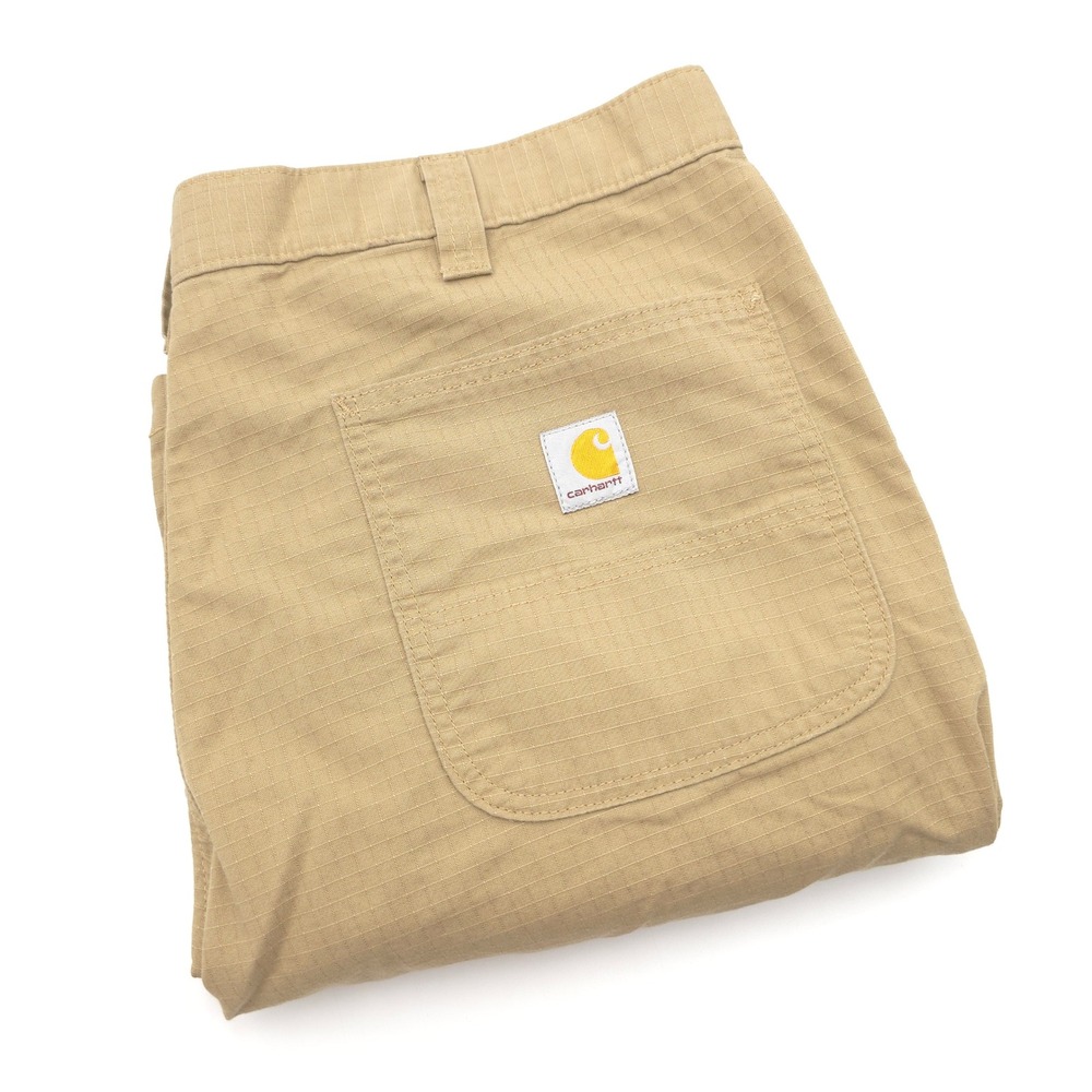 Carhartt Mens 38X34 Ripstop Cargo Pants Tan Khaki Workwear Straight Leg